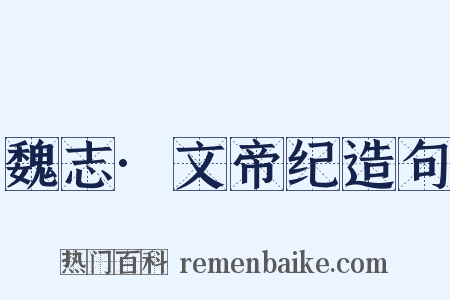 魏志·文帝纪造句是什么意思的图片